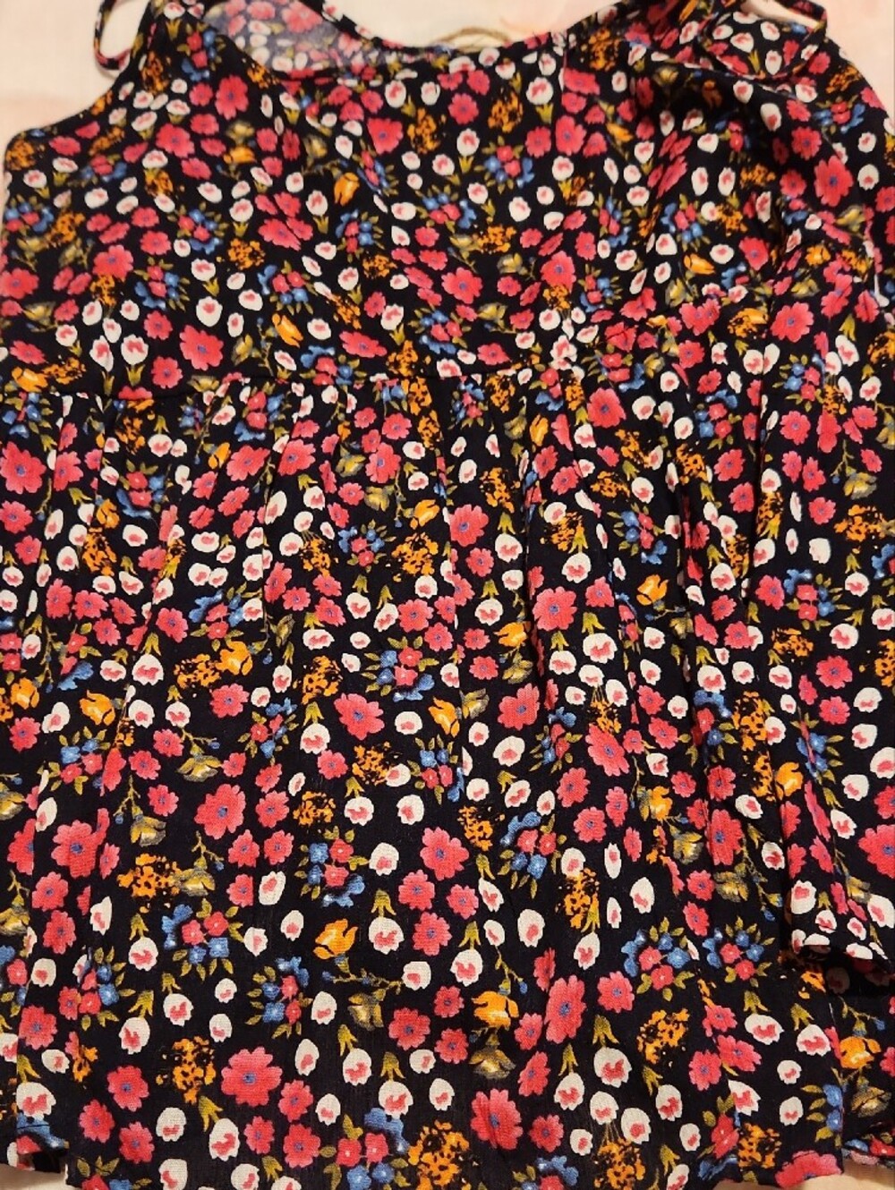 easel Black Floral Camisole Tank with Pink & Yellow Blooms - Picture 5 of 5